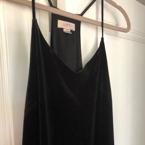 Black velvet dress from Loft